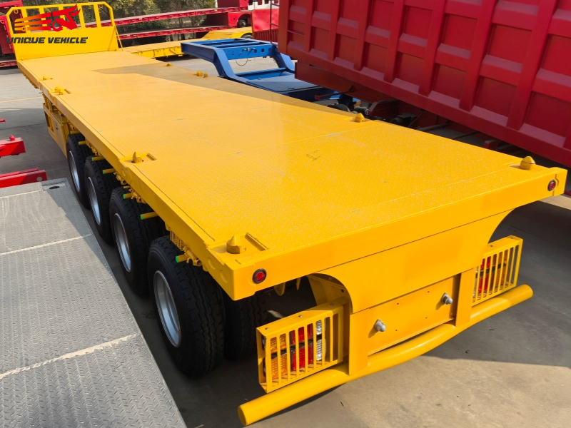 80 Ton 4 Axle Flatbed Semi Trailer - الصورة 2