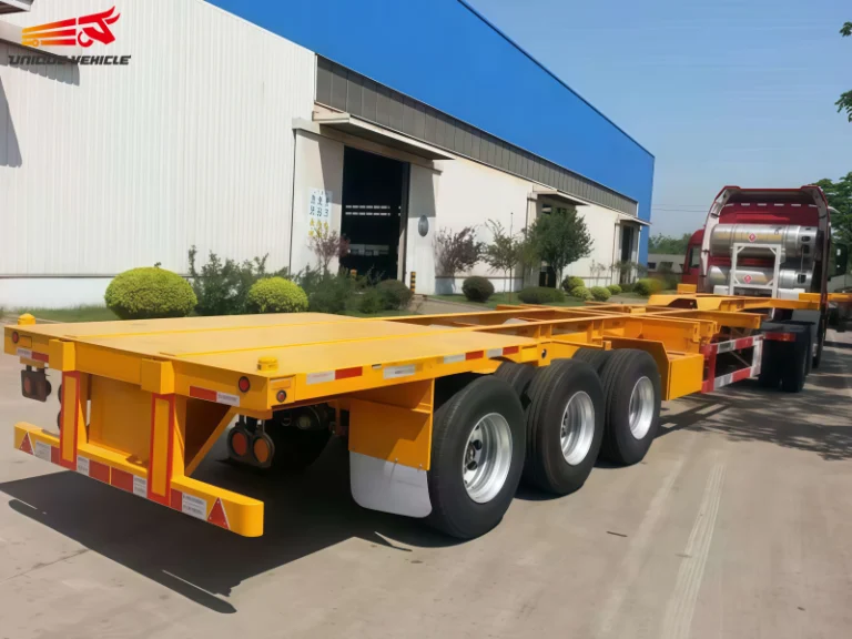 Tri axle skeletal trailer